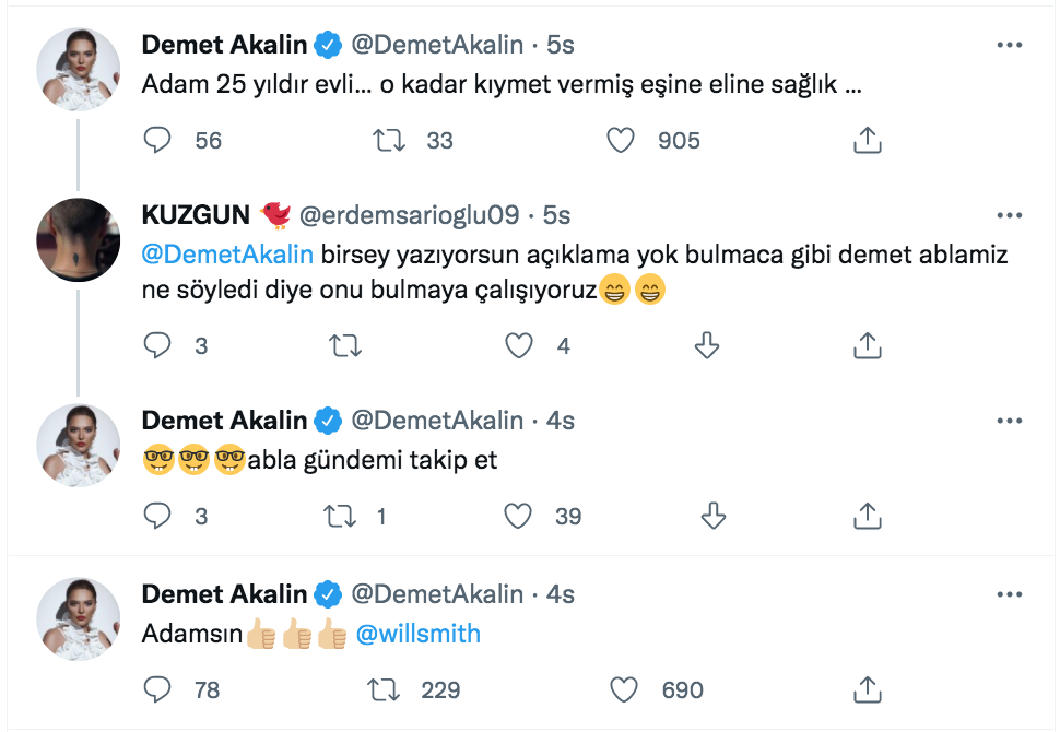 demet akalin dan will smith in tokat olayi icin yorum